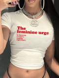 Summer Short Sleeve Cropped Printed T-Shirt