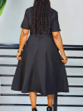 V-Neck Floral Summer Slim Waist A-Line Dress