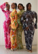 Print Mesh Bell Sleeve See-Through Dress