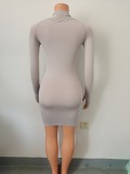 Long Sleeve Slim Fit Bodycon Dress