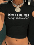 Summer Short Sleeve Cropped Printed T-Shirt