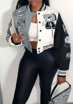 Color-Block Embroidered Baseball Jacket