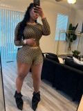 Coin Print Long Sleeve Top Shorts  Trendy Two-Piece Set