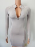 Long Sleeve Slim Fit Bodycon Dress