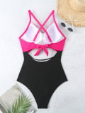 Sexy Lace-Up One-Piece Hollow Back Swimsuit