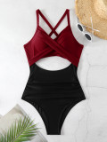Sexy Lace-Up One-Piece Hollow Back Swimsuit