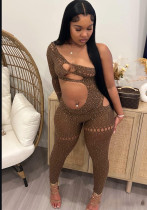 Beaded Mesh One-Piece Long-Sleeve Jumpsuit Beaded Mesh One-Piece Long-Sleeve Jumpsuit