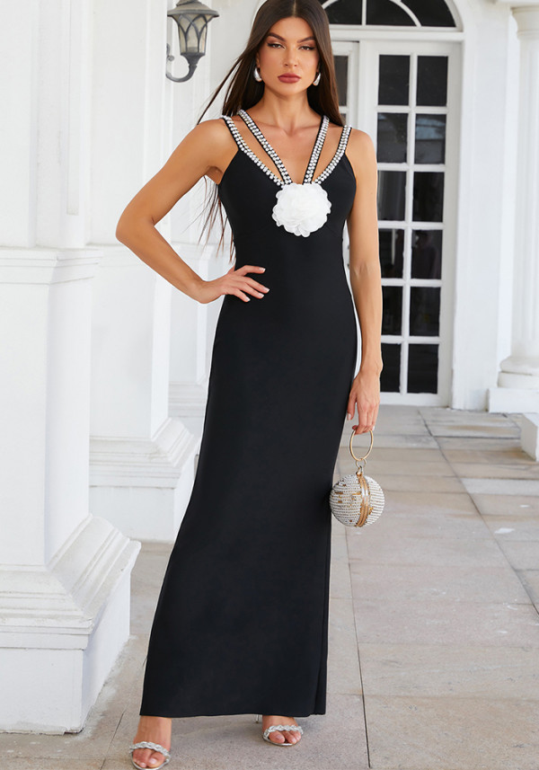 Women Black Evening Career Party Dress