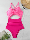 Sexy Lace-Up One-Piece Hollow Back Swimsuit