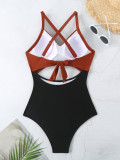 Sexy Lace-Up One-Piece Hollow Back Swimsuit
