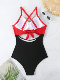 Sexy Lace-Up One-Piece Hollow Back Swimsuit