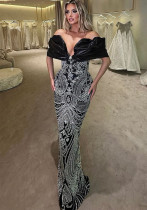 Women Embroidered Formal Party Evening Dress Women Embroidered Formal Party Evening Dress