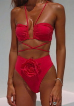Women Bikini Sexy Flower Two Pieces Swimsuit