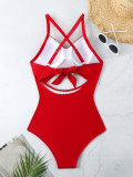 Sexy Lace-Up One-Piece Hollow Back Swimsuit
