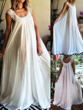 Summer Round Neck Sleeveless Loose Maxi Dress