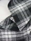 High-Waist Patchwork Asymmetrical Plaid Skirt