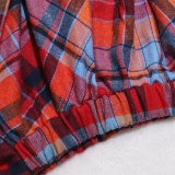 Fashionable Asymmetrical High-Waist Patchwork Plaid Skirt