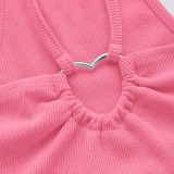 Solid Color Heart Ring Vest Sleeveless Top