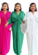 Plus Size Women V Neck Raglan Sleeve Dress