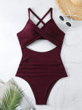 Sexy Lace-Up One-Piece Hollow Back Swimsuit