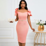 Floral Elegant Off Shoulder Formal Party Dress