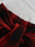 High-Waist Patchwork Asymmetrical Plaid Skirt