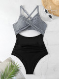 Sexy Lace-Up One-Piece Hollow Back Swimsuit