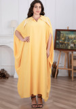 Plus Size Women Muslim Dubai Diamond Bat Sleeves Dress Robe