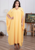 Plus Size Women Muslim Dubai Diamond Bat Sleeves Dress Robe