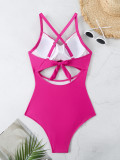 Sexy Lace-Up One-Piece Hollow Back Swimsuit