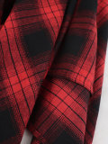 High-Waist Patchwork Asymmetrical Plaid Skirt