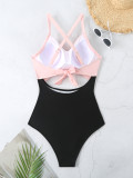 Sexy Lace-Up One-Piece Hollow Back Swimsuit