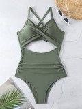 Sexy Lace-Up One-Piece Hollow Back Swimsuit