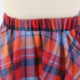 Fashionable Asymmetrical High-Waist Patchwork Plaid Skirt
