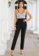 Women Black Sparkling Diamond Career Sexy Jumpsuit