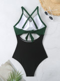 Sexy Lace-Up One-Piece Hollow Back Swimsuit