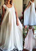 Summer Round Neck Sleeveless Loose Maxi Dress