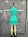 Turn-Down Collar Vest Skirt Three-Piece Set