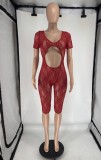 Sexy Cutout U-Neck Lace Jumpsuit