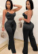 Solid Color Strap Straight Leg Jumpsuit