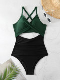 Sexy Lace-Up One-Piece Hollow Back Swimsuit