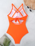 Sexy Lace-Up One-Piece Hollow Back Swimsuit
