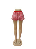 Y2K Puffy Elastic Waist Plaid Bubble Skirt