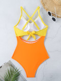 Sexy Lace-Up One-Piece Hollow Back Swimsuit