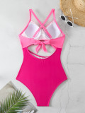 Sexy Lace-Up One-Piece Hollow Back Swimsuit