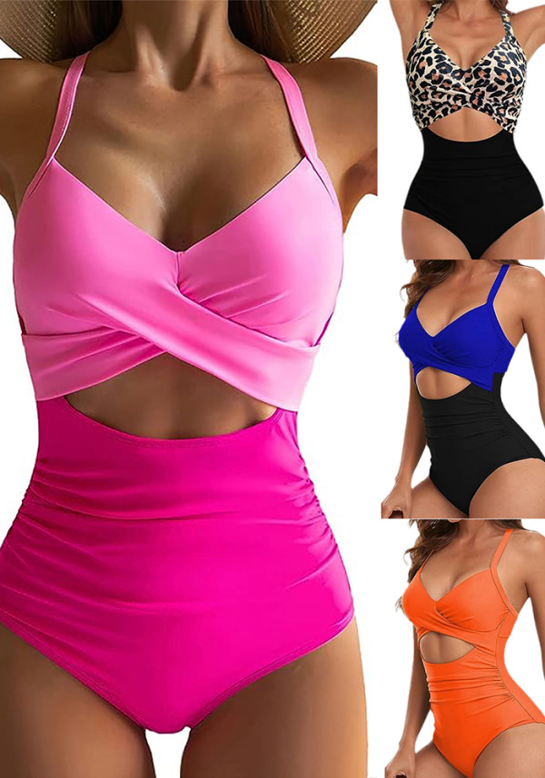 Sexy Lace-Up One-Piece Hollow Back Swimsuit