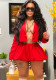 Women Spring Solid Casual Long Sleeve Blazer Jacket and Skirt Two-piece Set