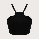 Solid Color Heart Ring Vest Sleeveless Top