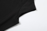 Women Spring Summer Solid Round Neck Backless Dress
