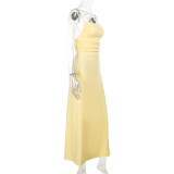 Women Backless Lace-Up Dress